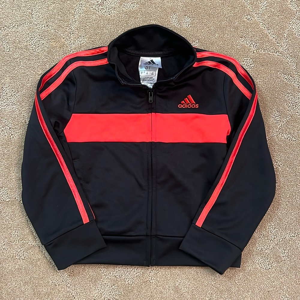 Boy’s Adidas 3 Stripe Zip Up Jacket, 3T